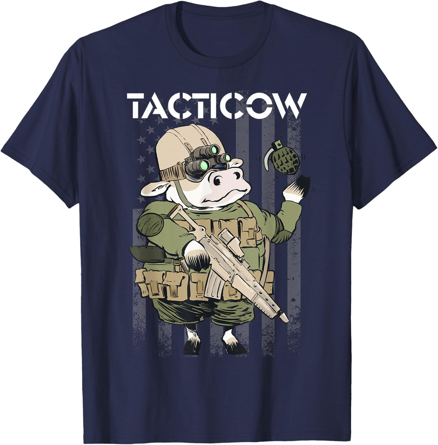 Funny Cow Farmer tactical dairy tactical men's women's T-Shirt - T-Shirt | Navy