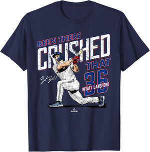 Ballpark MVP Been There Crushed That Wyatt Langford Texas MLBPA , Small, Black T-Shirt - T-Shirt | Navy