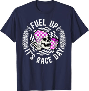 It's Race Day Racing Mom of A Racer Mother Racing Mama T-Shirt - T-Shirt | Navy