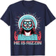 He Is Rizzin Risen Jesus Easter Funny Saying Women Men Kids T-Shirt - T-Shirt | Navy