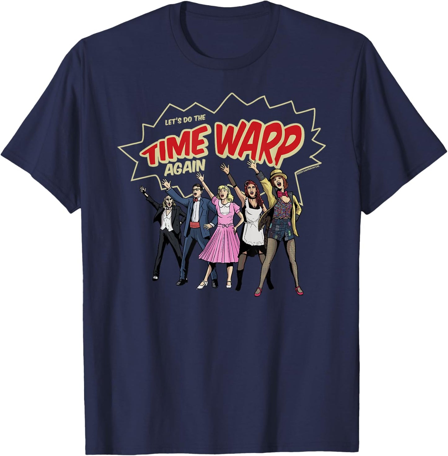 Rocky Horror Show Time Warp Lineup T-Shirt - T-Shirt | Navy