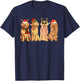 Funny Dogs Golden Retriever Christmas Xmas Lights Dog Lover Men Women Kids T-Shirt - T-Shirt | Navy