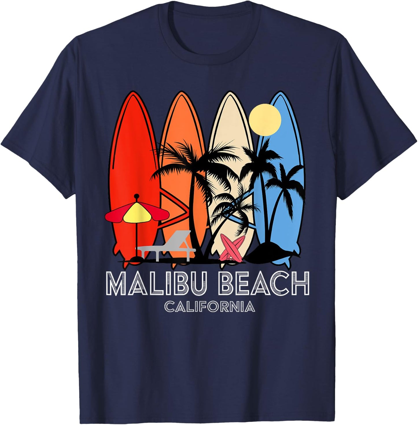 Malibu Beach California Retro Surfer Vintage Women Kids T-Shirt - T-Shirt | Navy