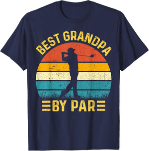 Best Grandpa By Par Father's Day Golfing Golf Grandpa T-Shirt - T-Shirt | Navy