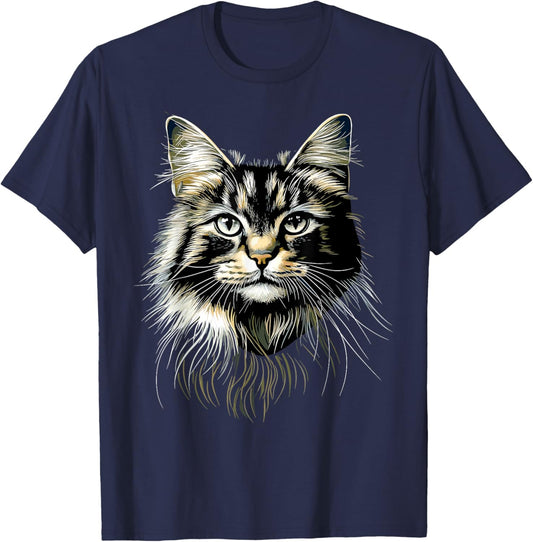 Norwegian Forest Cat Norsk Skogkatt Cat Lover Forest Cats T-Shirt - T-Shirt | Navy