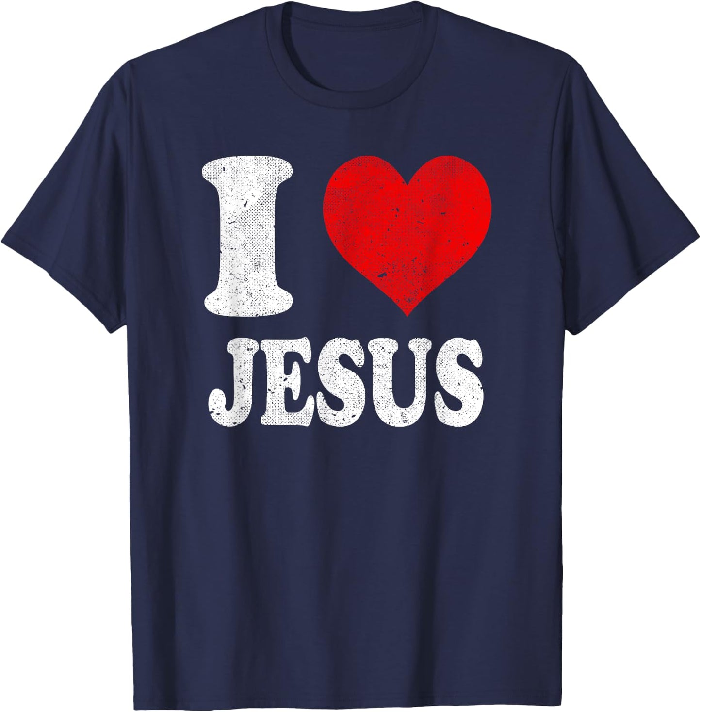 I Love Jesus Vintage T-Shirt - T-Shirt | Navy