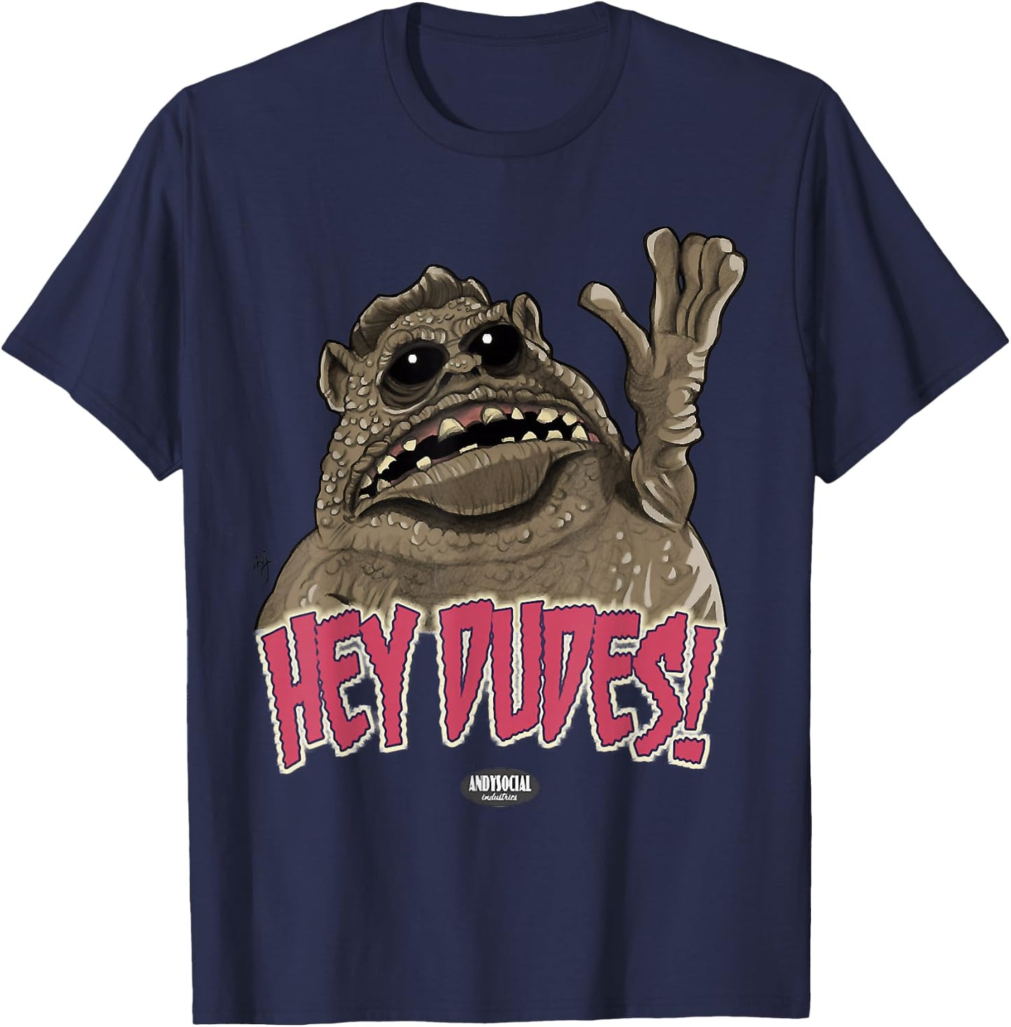 Nab1804 -Adults Grey Cartoon Animal Retro - Small - Call Me Chet, Weird Chet T-Shirt - T-Shirt | Navy