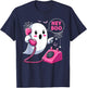 Groovy Hey Boo Cute Ghost Funny Halloween Girls Women Kids T-Shirt - T-Shirt | Navy