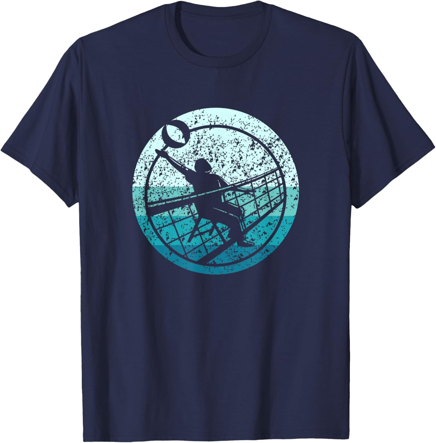 Retro Vintage Volleyballer Design Chair Volleyball T-Shirt - T-Shirt | Navy