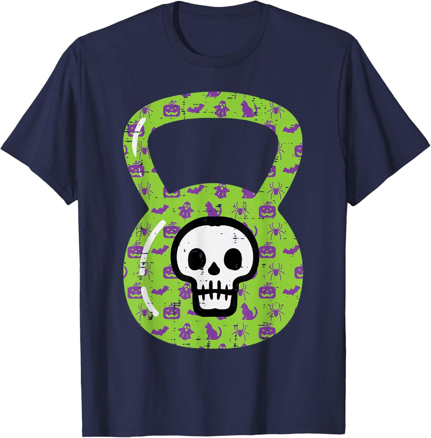 Halloween Gym Kettlebell Workout Exercise Costume Women Men T-Shirt - T-Shirt | Navy