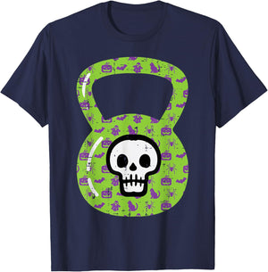 Halloween Gym Kettlebell Workout Exercise Costume Women Men T-Shirt - T-Shirt | Navy