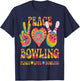 Peace Love Bowling Shirt Tie Dye Bowler Men Women Kids T-Shirt - T-Shirt | Navy