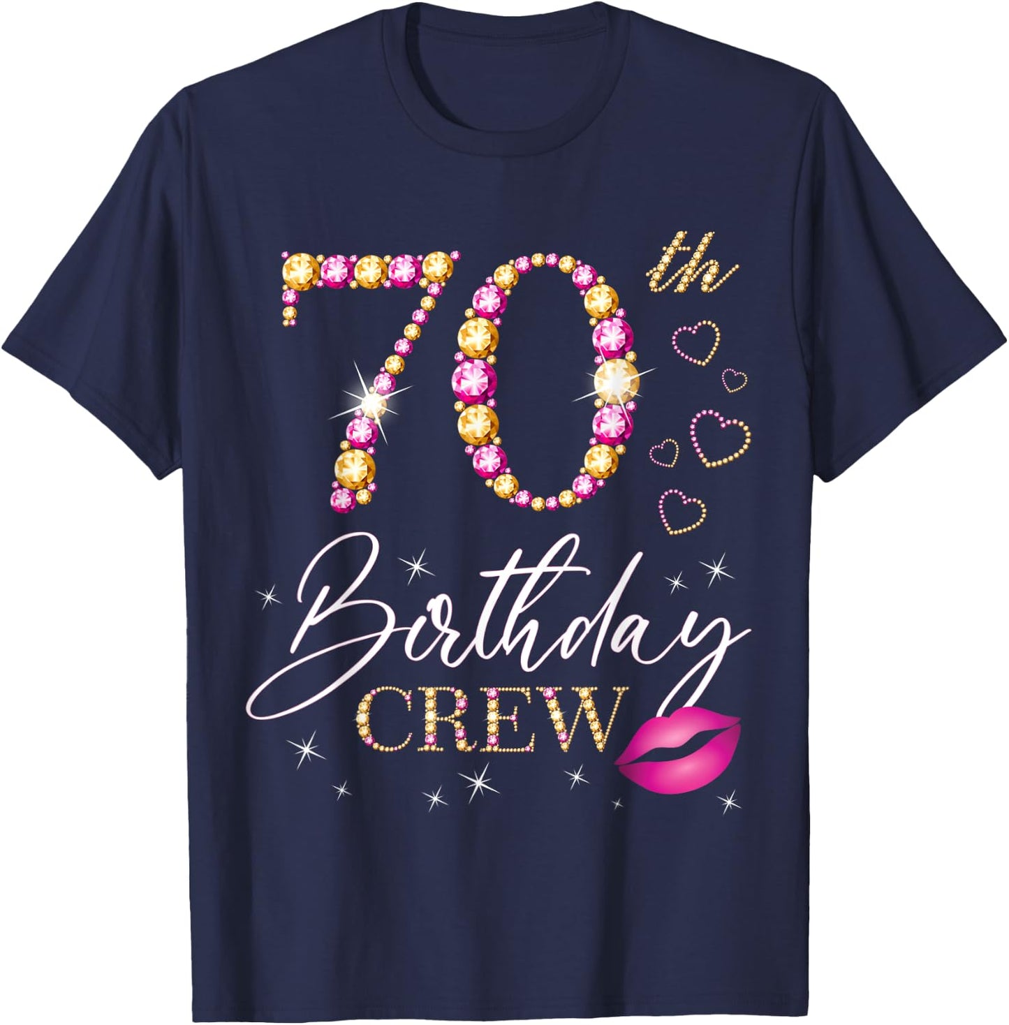 70th Birthday Crew 70th Birthday Squad 70 Years Old Bday T-Shirt - T-Shirt | Navy