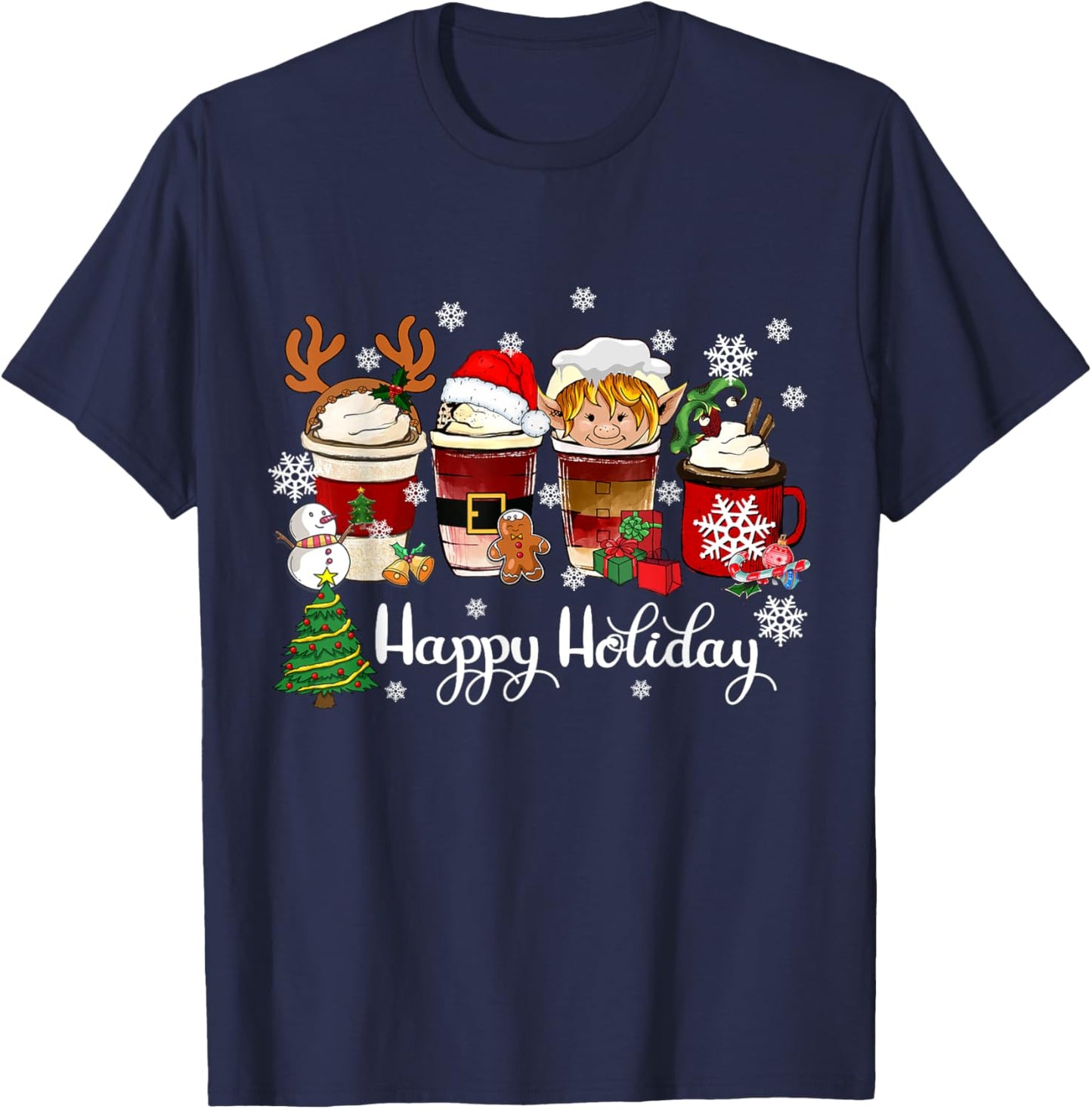 Christmas Coffee Xmas for Coffee Lover Christmas 2025 T-Shirt - T-Shirt | Navy