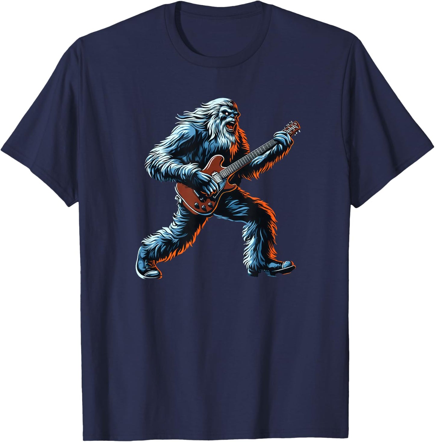 Funny Bigfoot Sasquatch Rock Graphic Cool Big Foot Design T-Shirt - T-Shirt | Navy