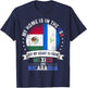 American Mexican Nicaraguan Flags USA Mexico Nicaragua T-Shirt - T-Shirt | Navy