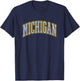 University of Michigan Wolverines U of M Distressed School T-Shirt - T-Shirt | Navy