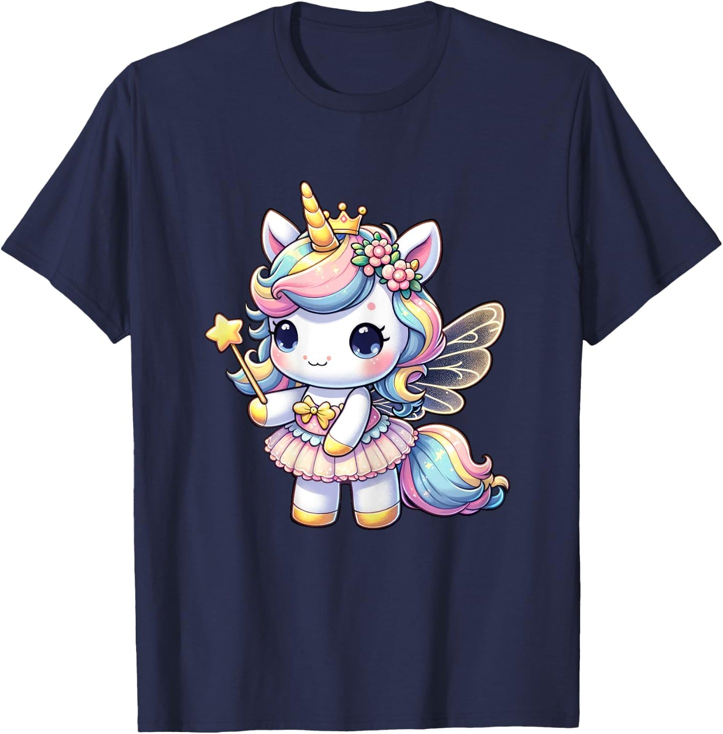 Unicorn Fairy Birthday Unicorn Party Girls Outfit T-Shirt - T-Shirt | Navy