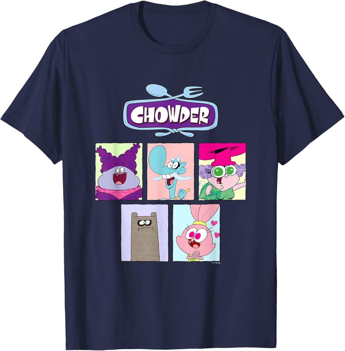 Chowder Main Characters Box Panels Collage T-Shirt - T-Shirt | Navy