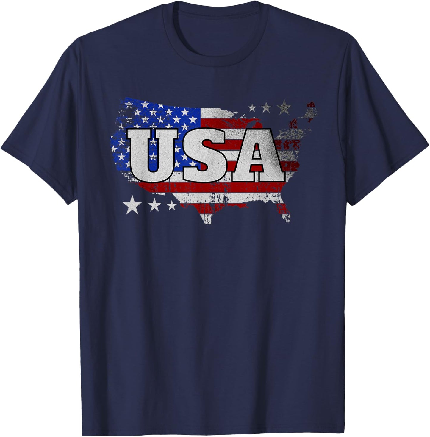 American Flag USA United States America US 4Th July T-Shirt - T-Shirt | Navy