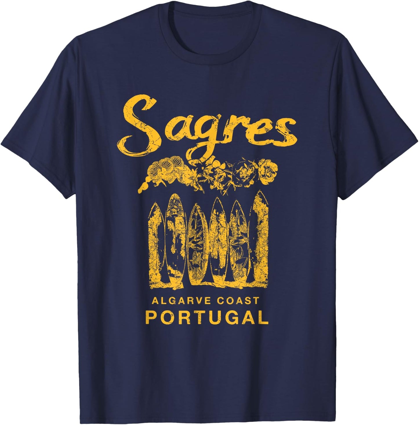 Portugal Sagres Surfing Retro T-Shirt - T-Shirt | Navy