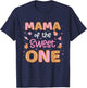 Mama Of The Sweet One Gingerbread 1st Birthday Girl Xmas T-Shirt - T-Shirt | Navy
