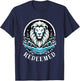 REDEEMED, LION Christian Men's Baptism T-Shirt - T-Shirt | Navy