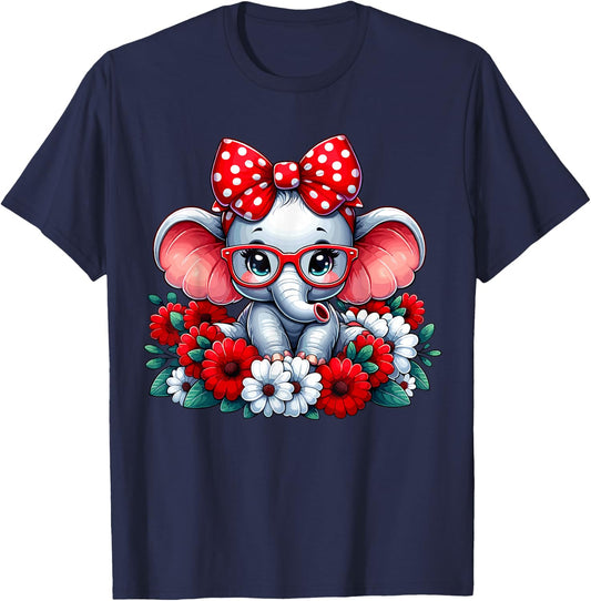 Elephant Flower T-Shirt - T-Shirt | Navy