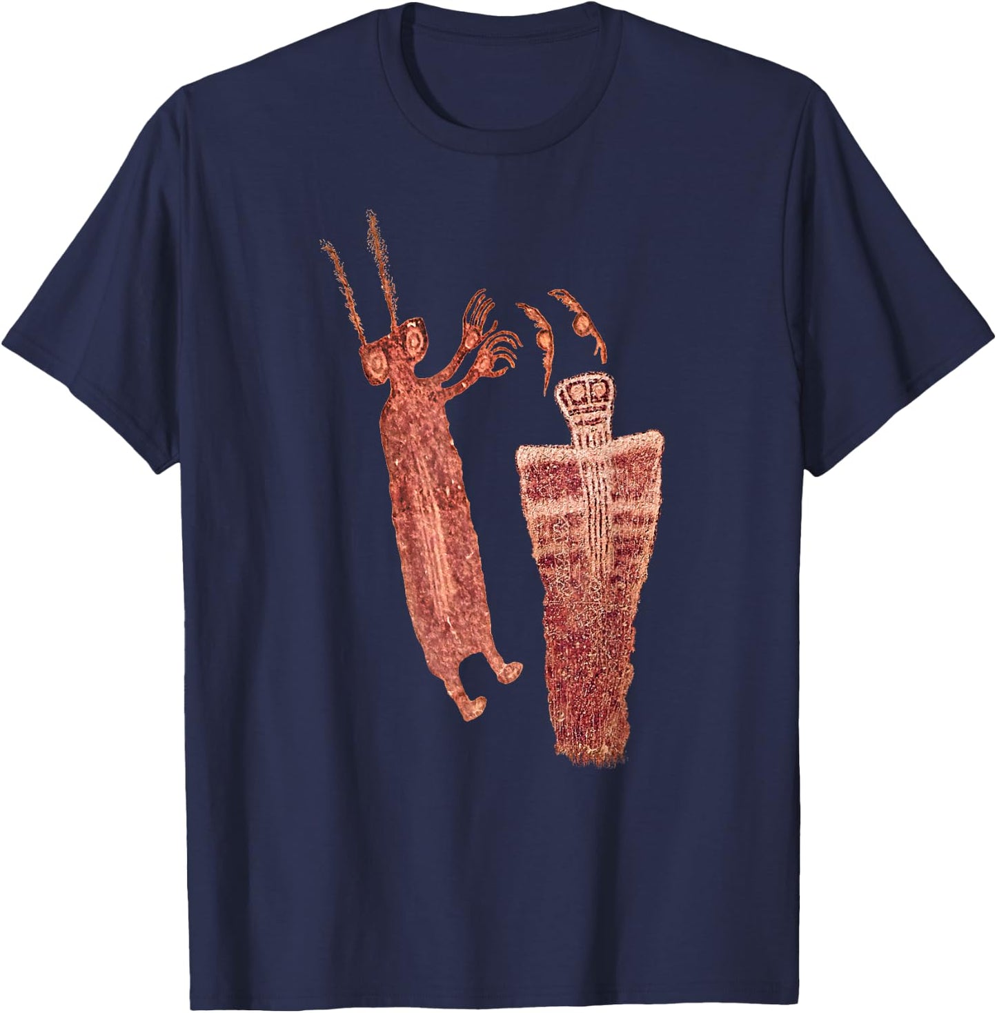 Ghost & Shaman Petroglyphs. T-Shirt - T-Shirt | Navy