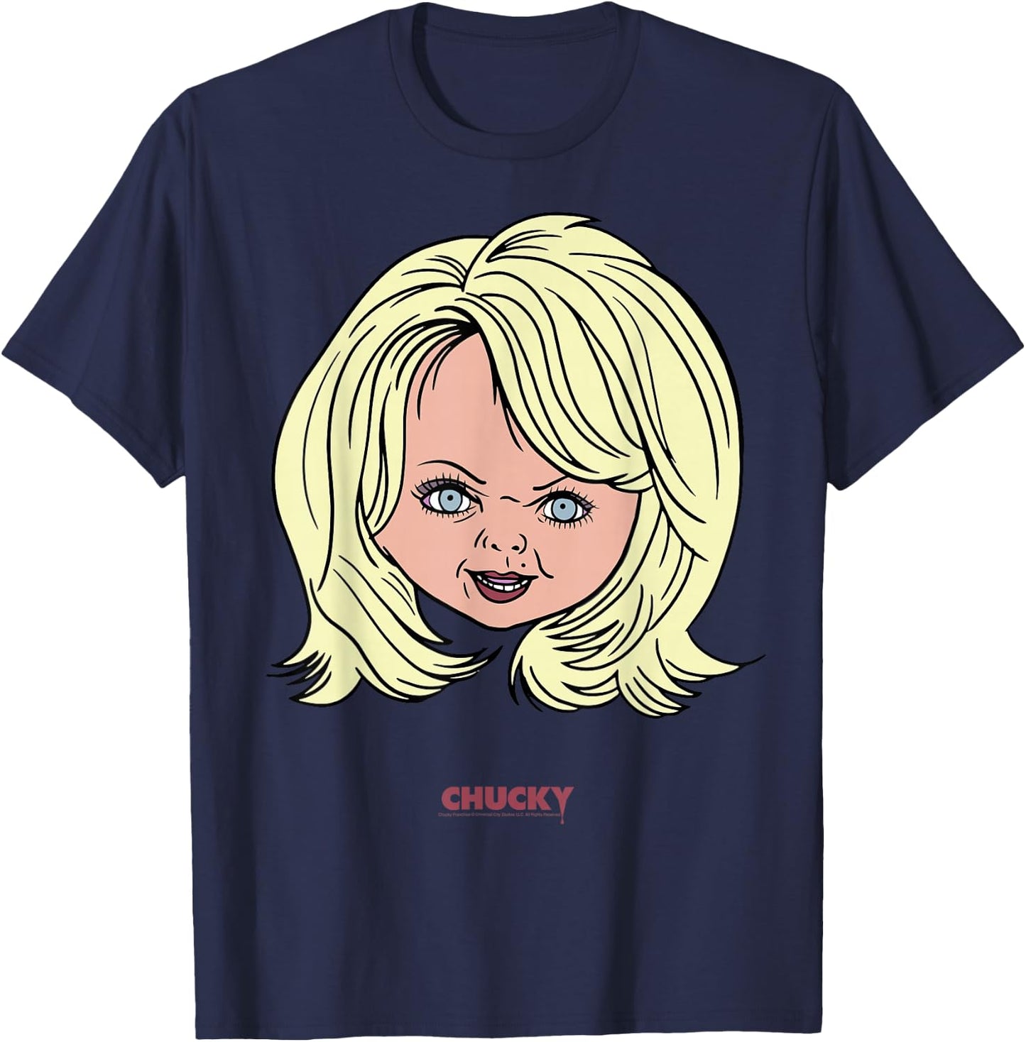 Chucky Tiffany Big Face Portrait T-Shirt - T-Shirt | Navy