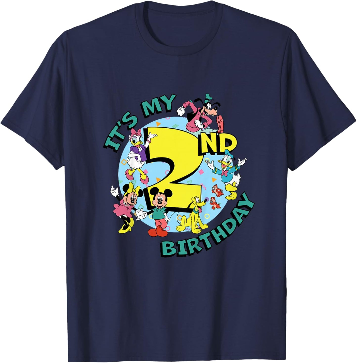 Disney Mickey and Friends It’s My Second 2nd Birthday T-Shirt - T-Shirt | Navy