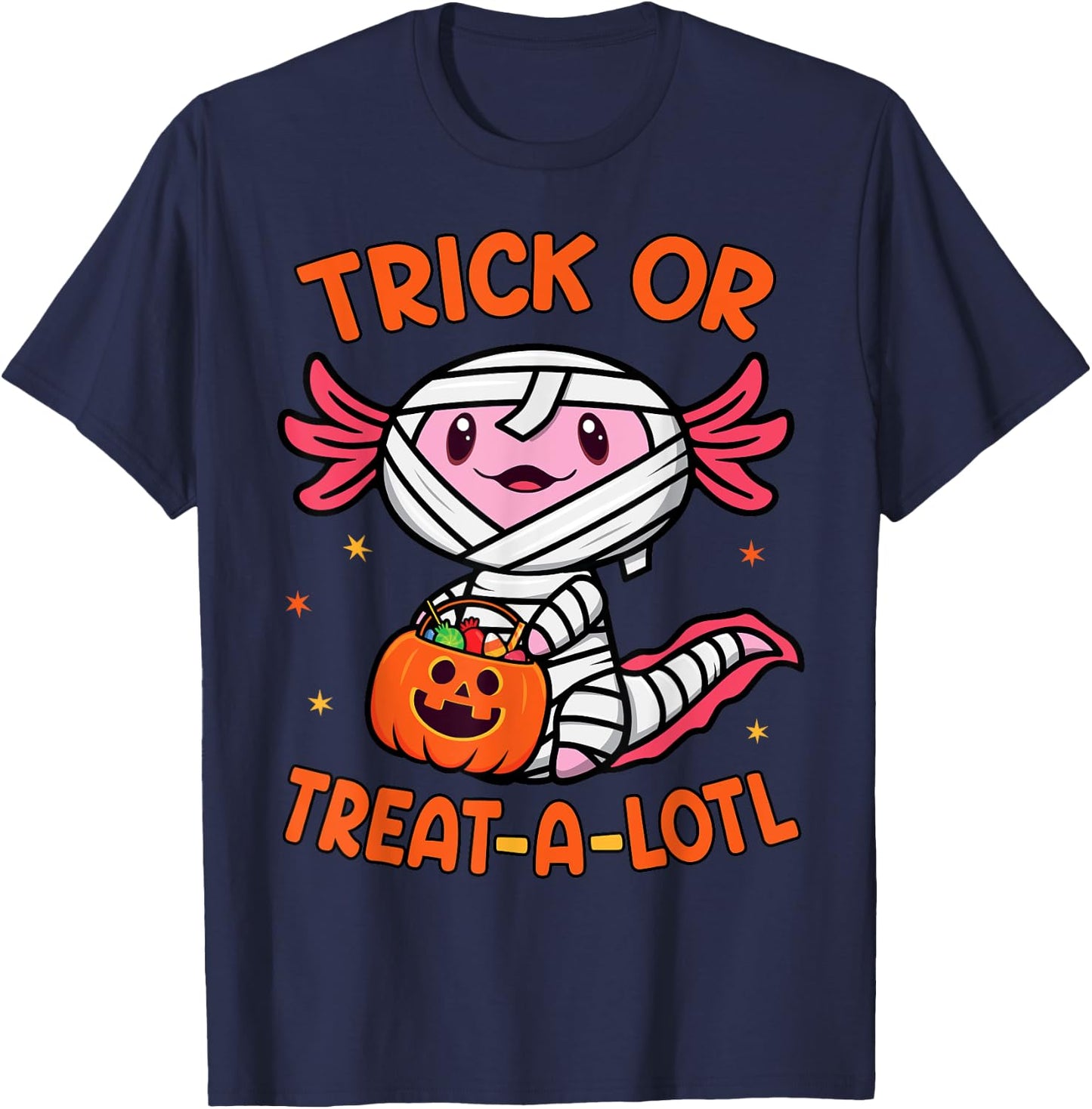 Trick or Treat A Lotl Axolotl Halloween Costume Toddler Kids T-Shirt - T-Shirt | Navy