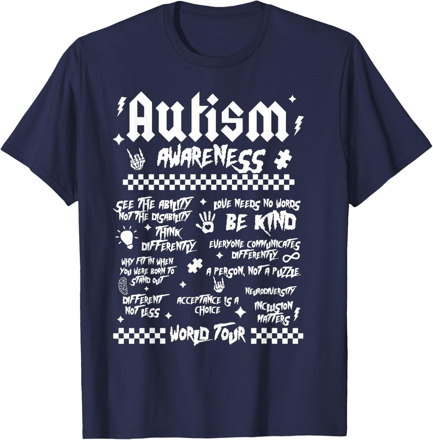 Autism World Tour, Autism Awareness T-Shirt - T-Shirt | Navy