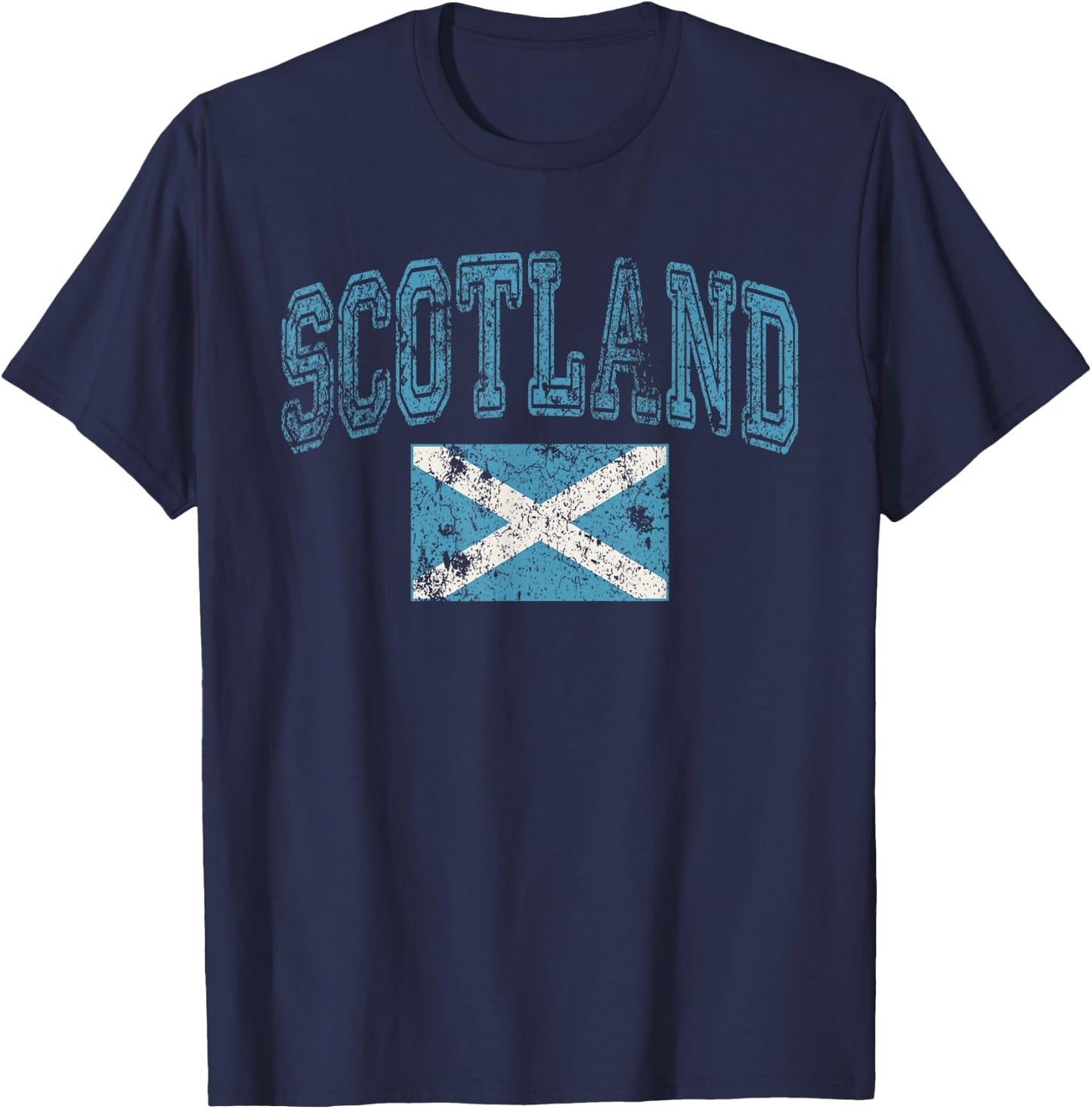 Vintage Retro Faded Scotland Flag Scottish Pride T-Shirt - T-Shirt | Navy