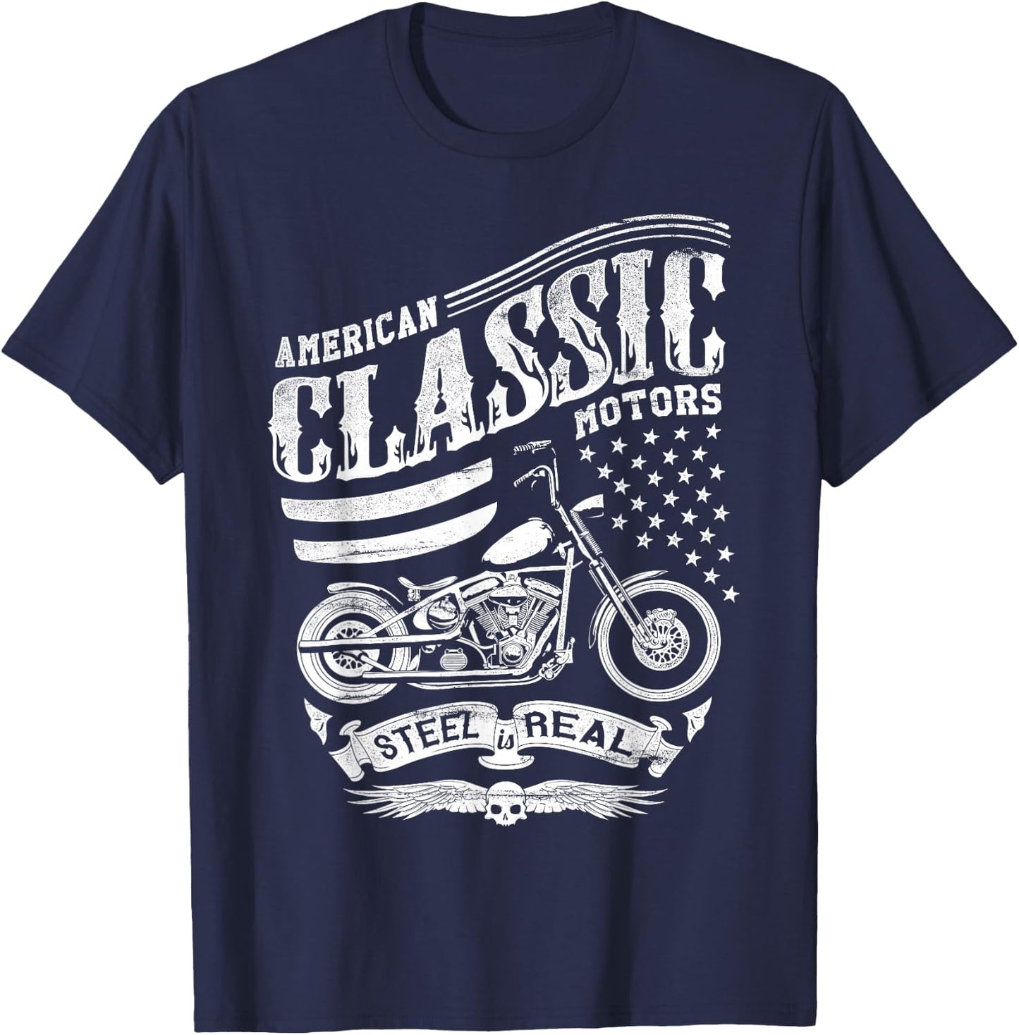 American Classic Motors Steel Is Real T-Shirt - T-Shirt | Navy
