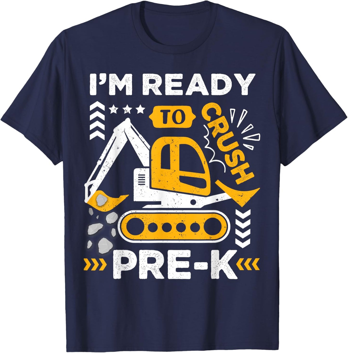 Kids Ready to Crush Preschool Pre-K Construction Truck Boys T-Shirt - T-Shirt | Navy