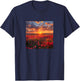 Bleeding Heart Flower Field Beautiful Sunset Graphic T-Shirt - T-Shirt | Navy