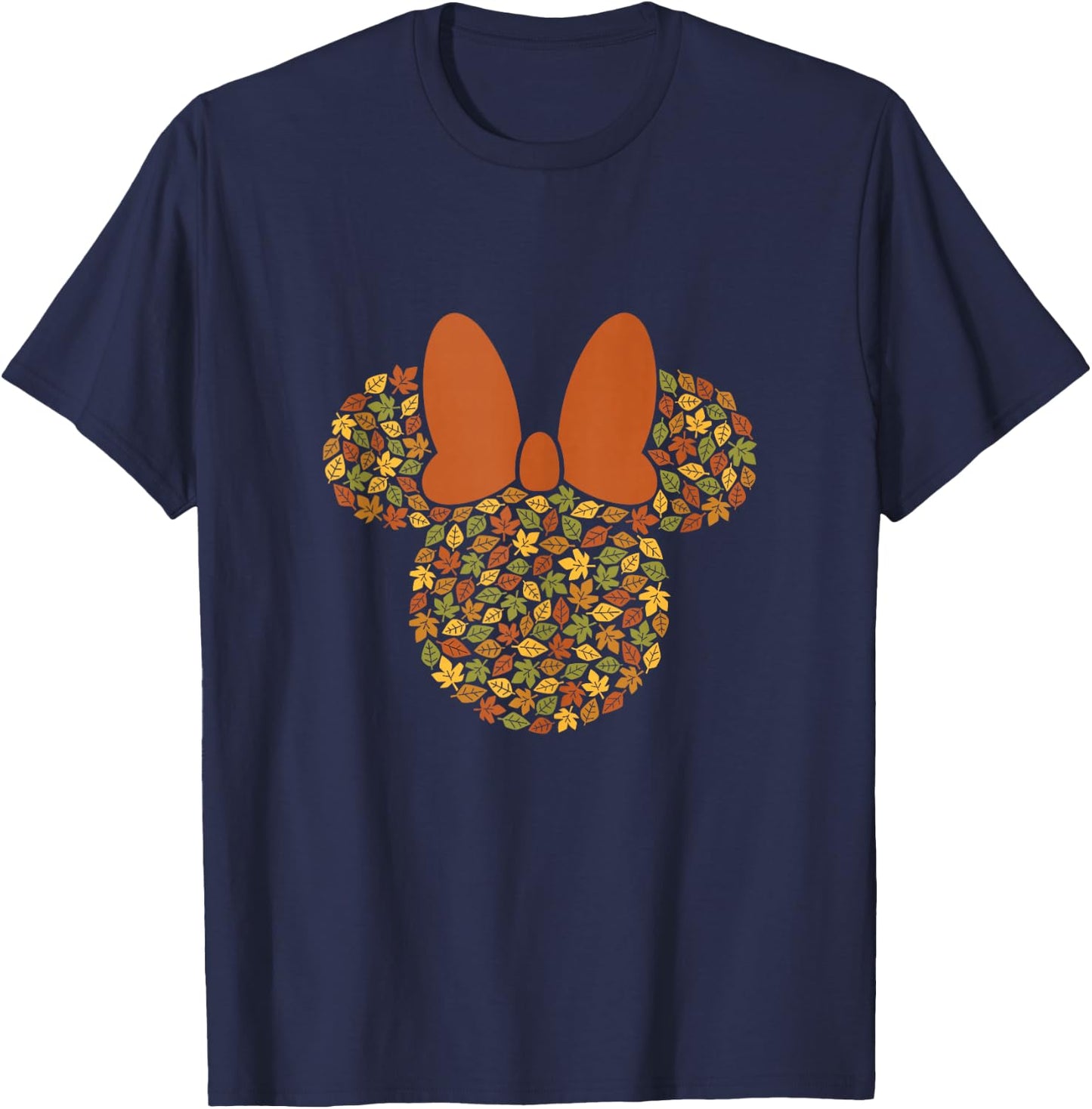 Disney Minnie Mouse Icon Autumn Fall Leaves T-Shirt - T-Shirt | Navy