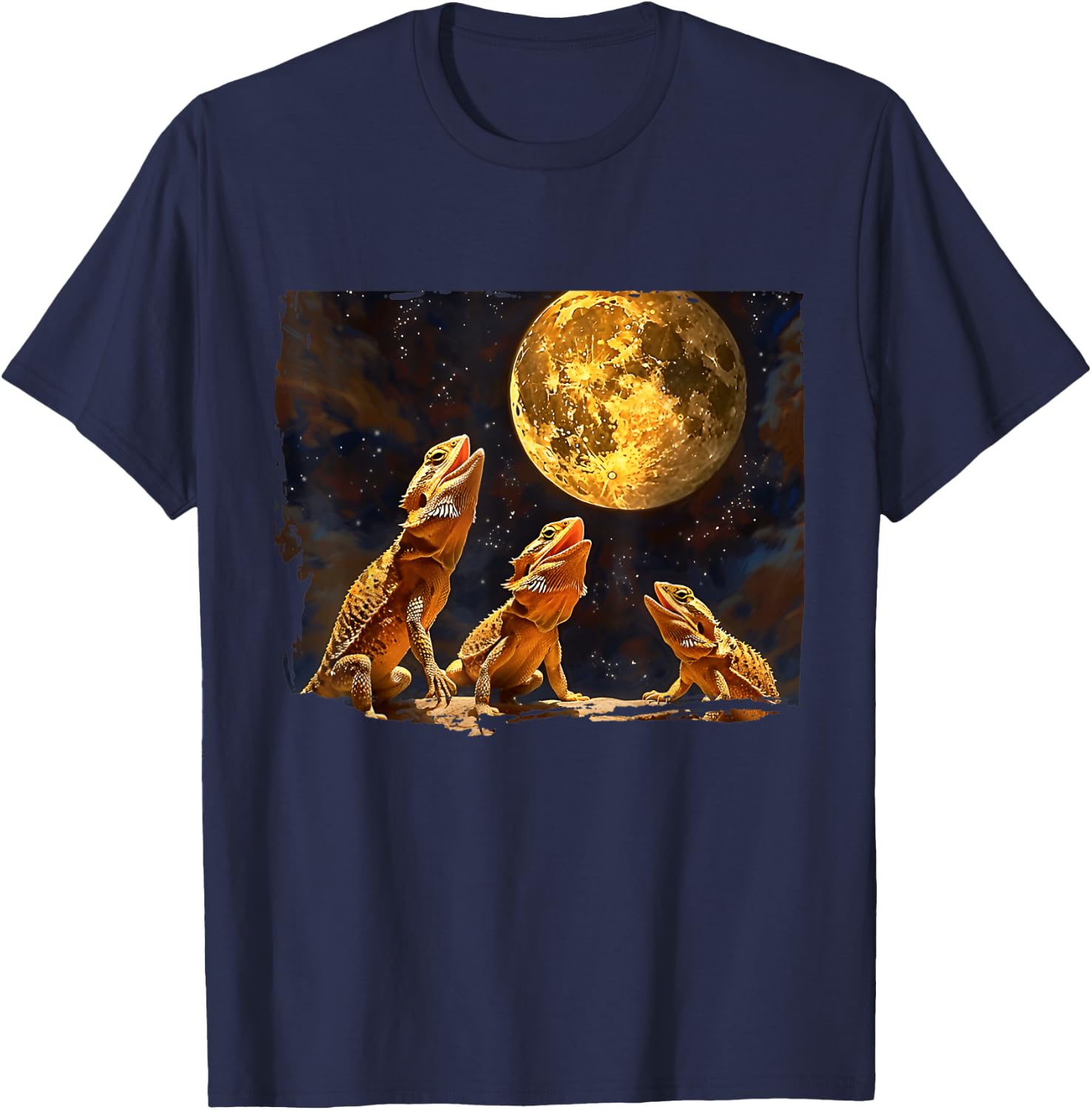 Bearded Dragons Howl At Moon Bearded Dragons Owner T-Shirt - T-Shirt | Navy