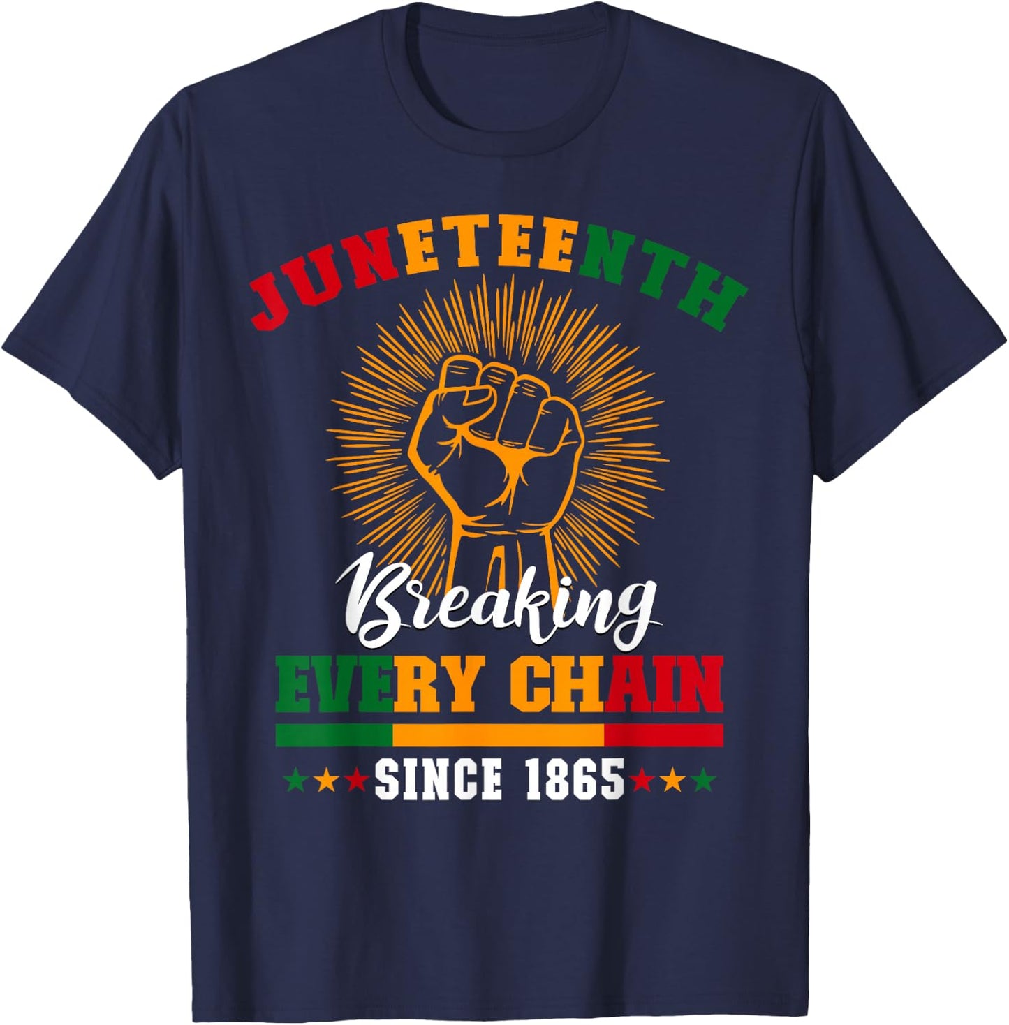 Juneteenth Breaking Every Chain Since 1865 Men Kid T-Shirt - T-Shirt | Navy