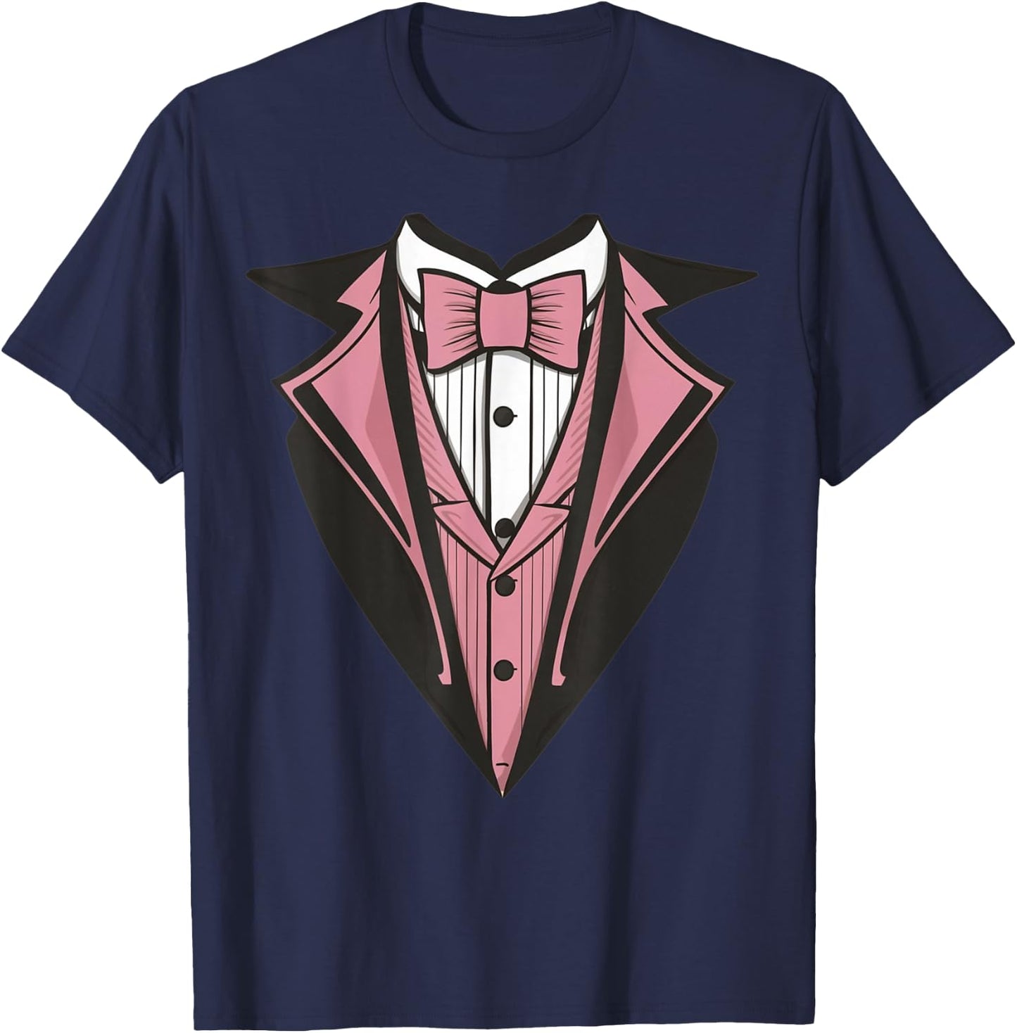 Kids Adult Pink Tuxedo, Toddler Tux Costume Youth Tux T-Shirt - T-Shirt | Navy