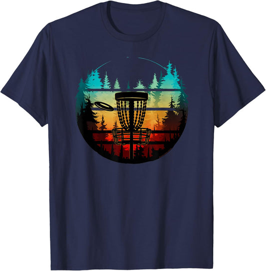 Cool Disc Golf in the Trees Disc Golf T-Shirt - T-Shirt | Navy
