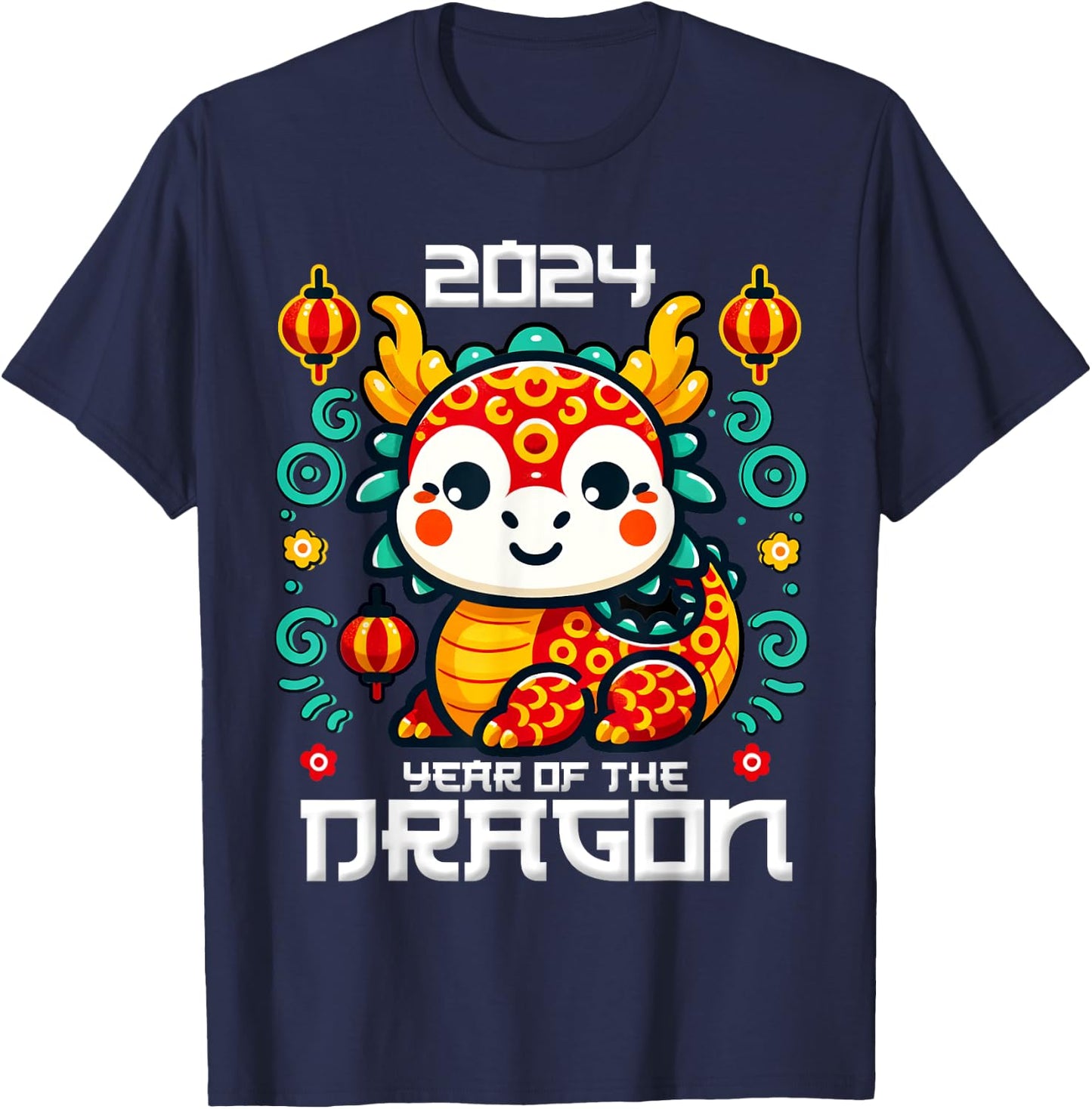 Chinese New Year 2024 Shirt Kids Year of The Dragon 2024 T-Shirt - T-Shirt | Navy