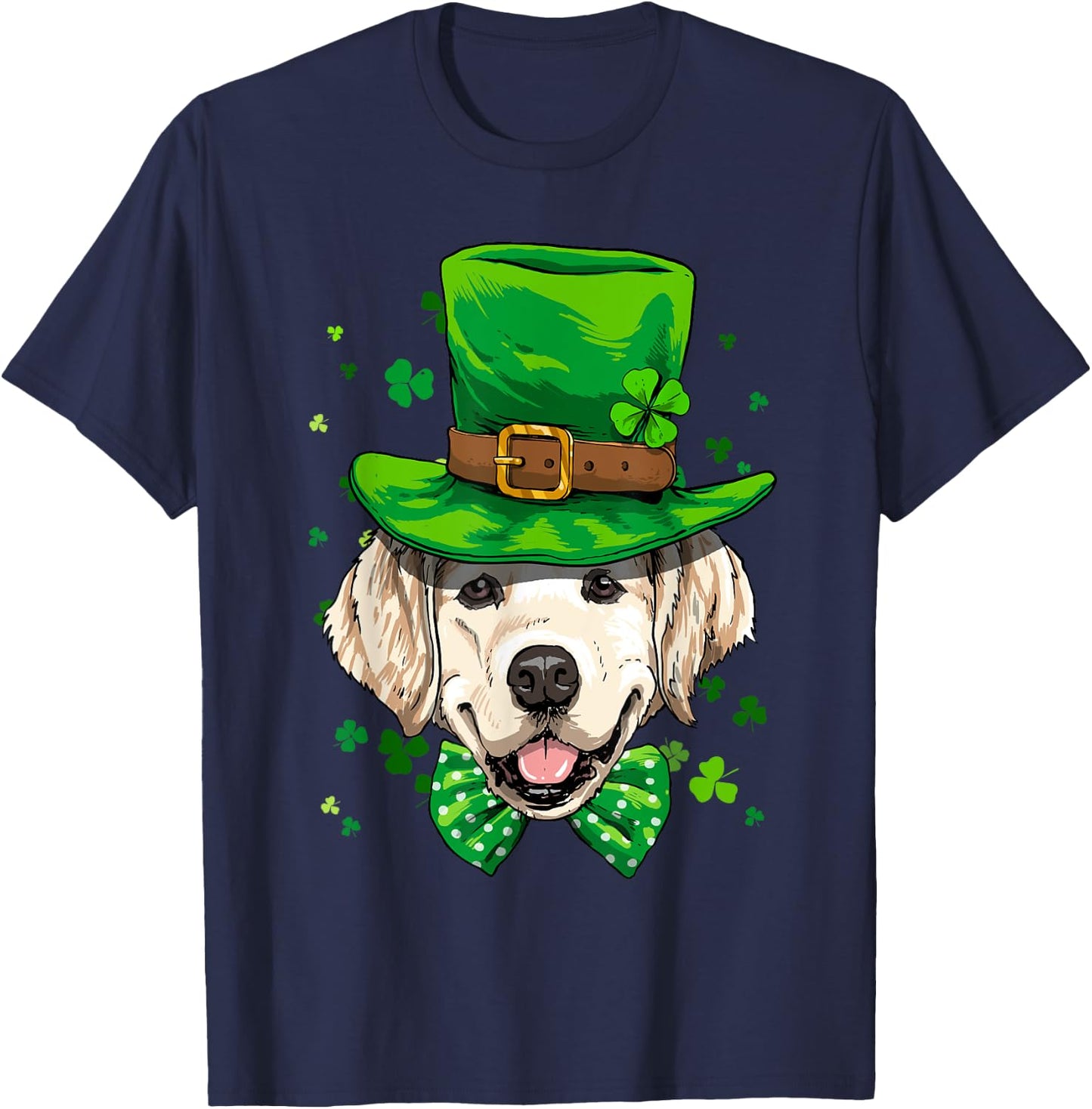 Golden Retriever Leprechaun St Patricks Day Dog Men T-Shirt - T-Shirt | Navy