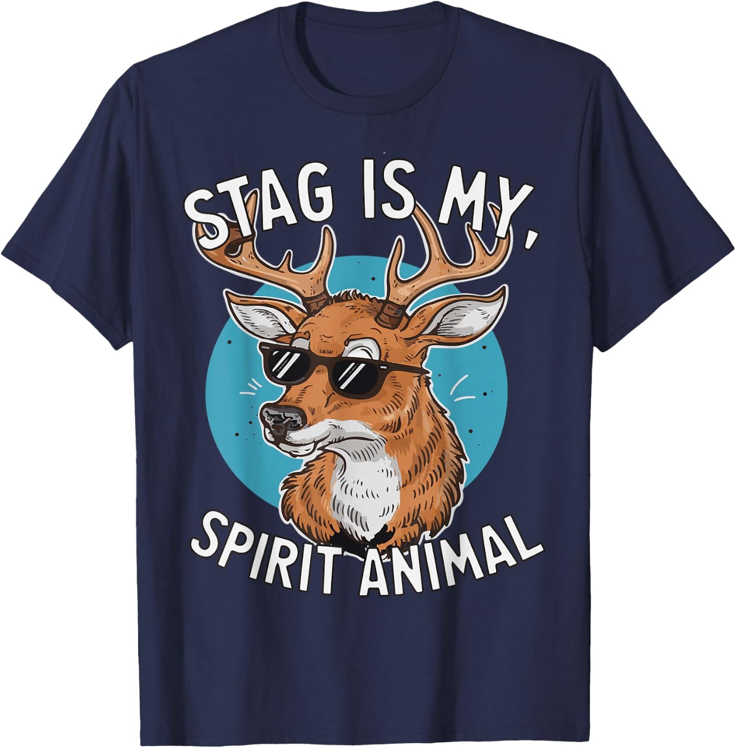 Stag Deer Lover Funny Stag Totem Spirit Animal T-Shirt - T-Shirt | Navy