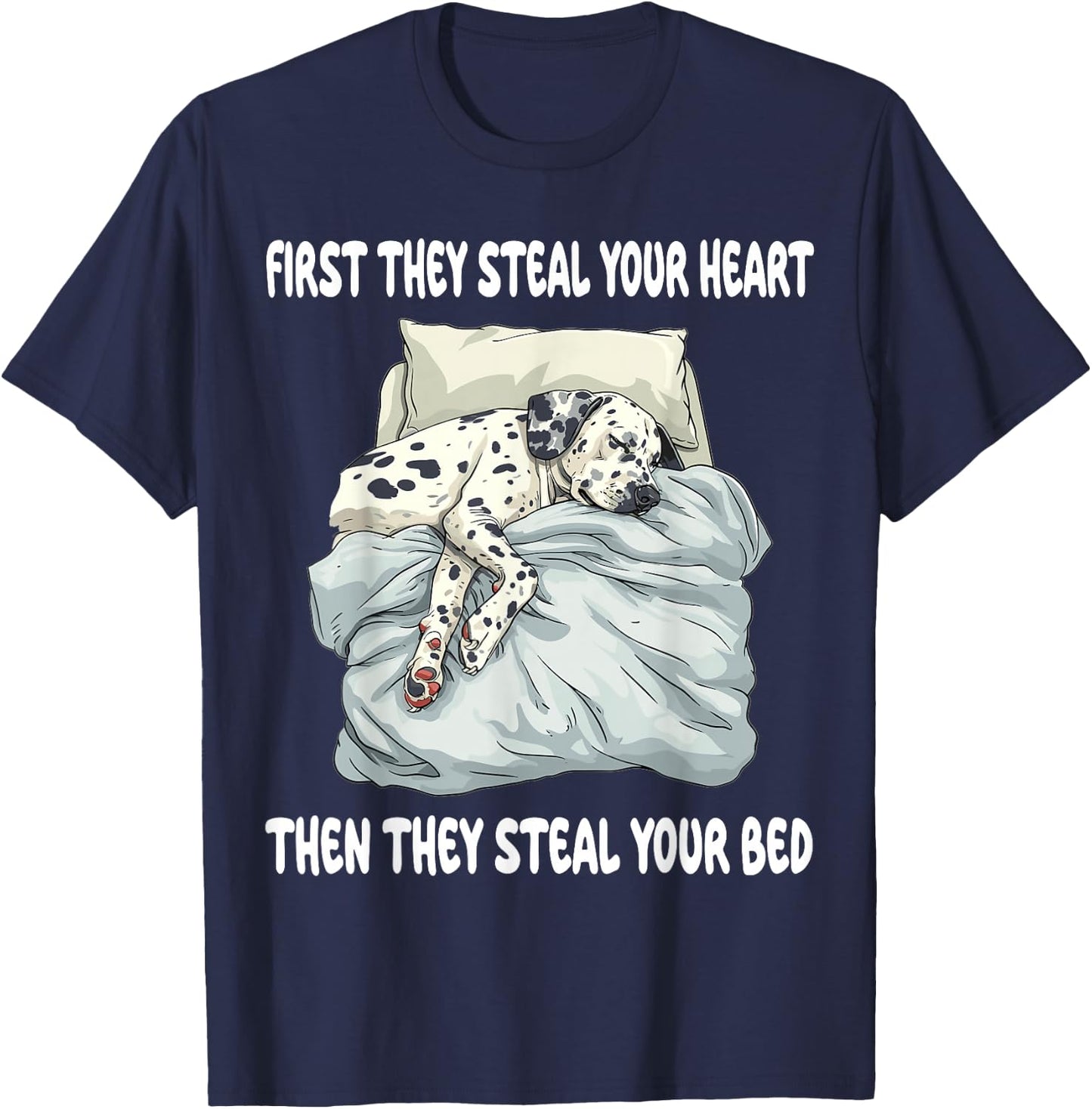 Dalmatian Sleeping Pajamas Nightgown T-Shirt - T-Shirt | Navy