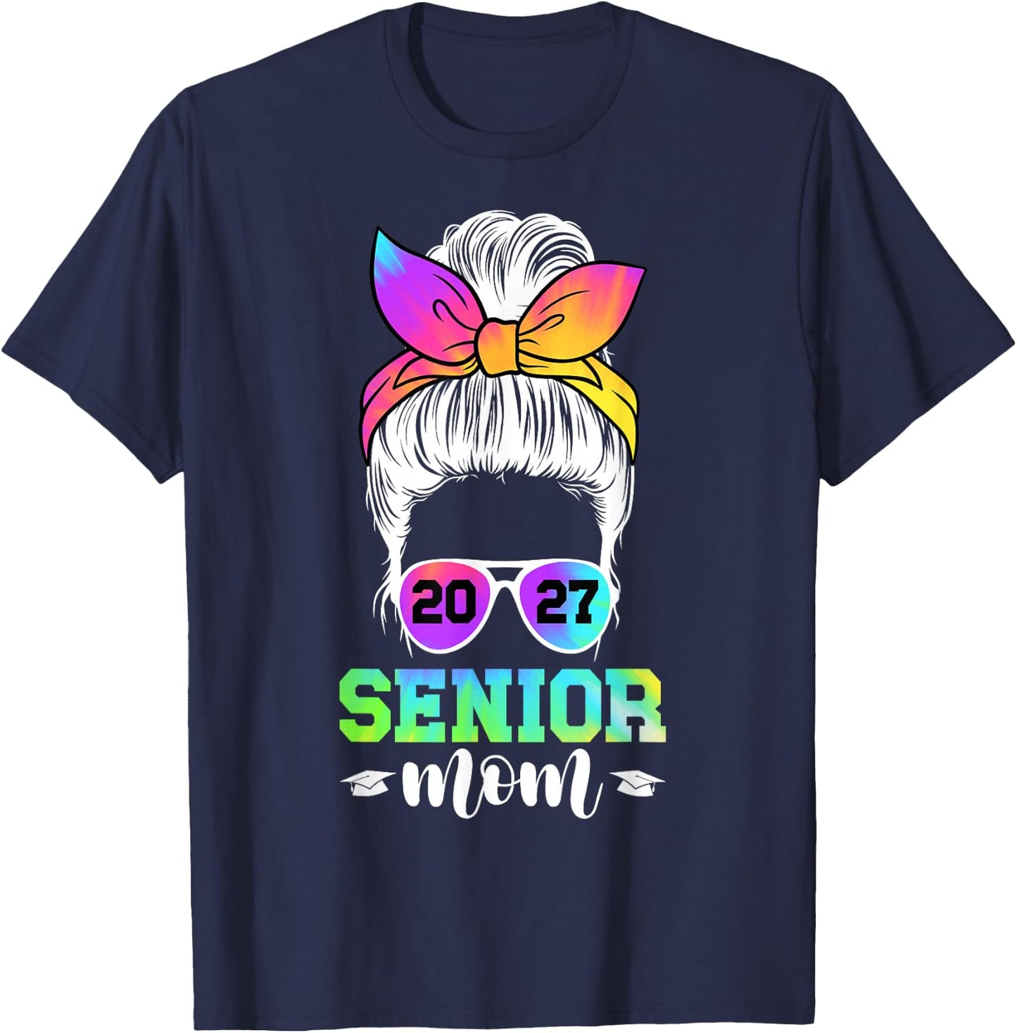 Senior Mom 2027 Class Of 2027 Mother Of Senior 2027 Mama T-Shirt - T-Shirt | Navy