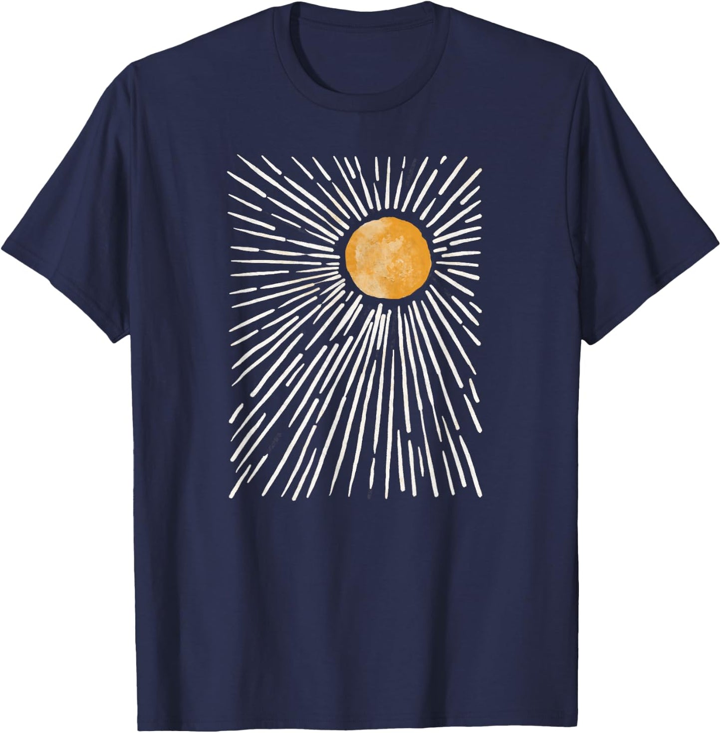Sunburst Vintage Design Men Women T-Shirt - T-Shirt | Navy