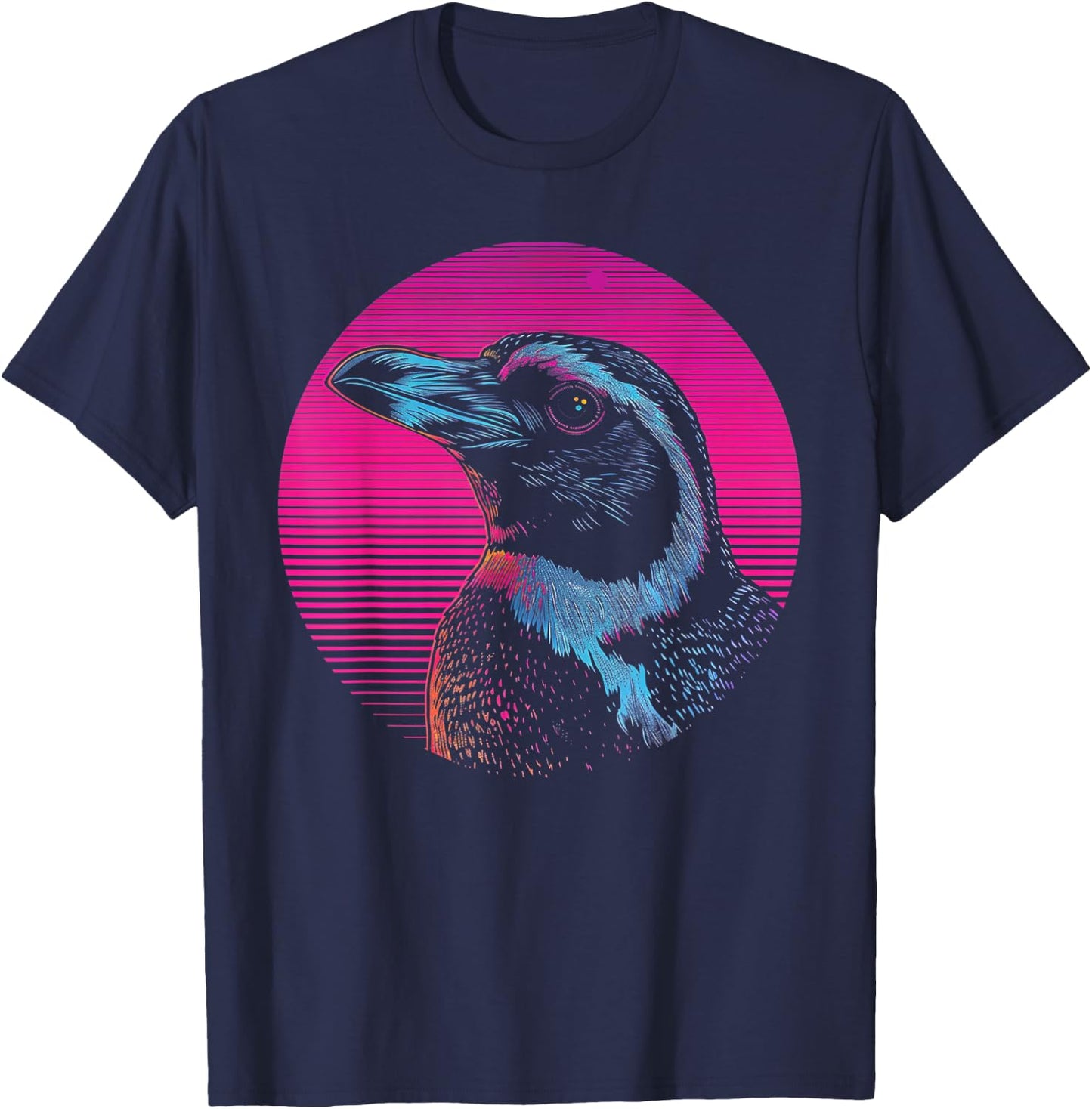 Penguin Vaporwave Aesthetic Vintage Synthwave 80s 90s Retro T-Shirt - T-Shirt | Navy