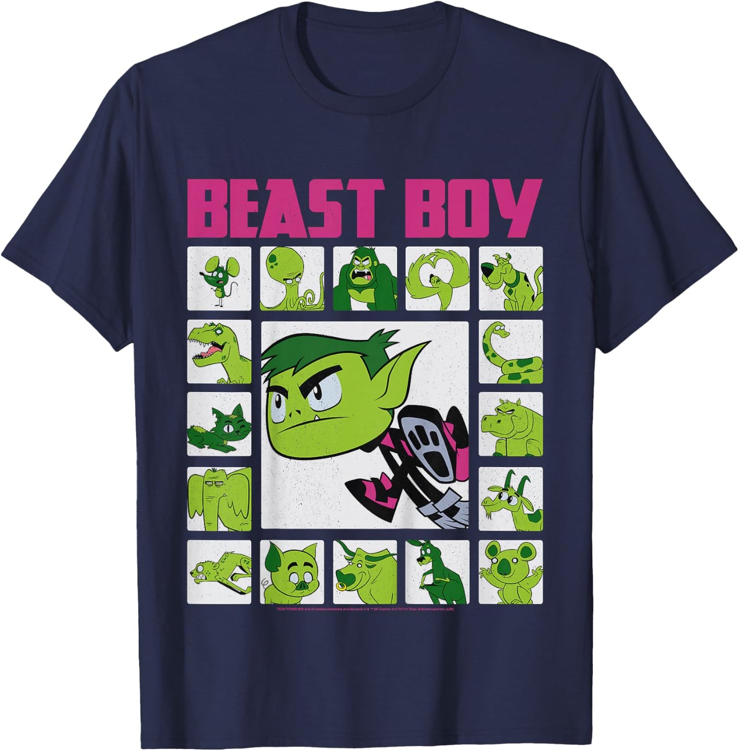 Kids DC Comics Teen Titans Go! Beast Boy Box Up T-Shirt - T-Shirt | Navy